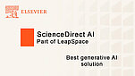 Graphic with the text: ScienceDirect AI, part of LeapSpace. Best Generative AI Solution.