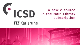 On the left the logo of ISCD FIZ Karlsruhe. On the right, the inscription of the new database offered by the AGH Main Library.