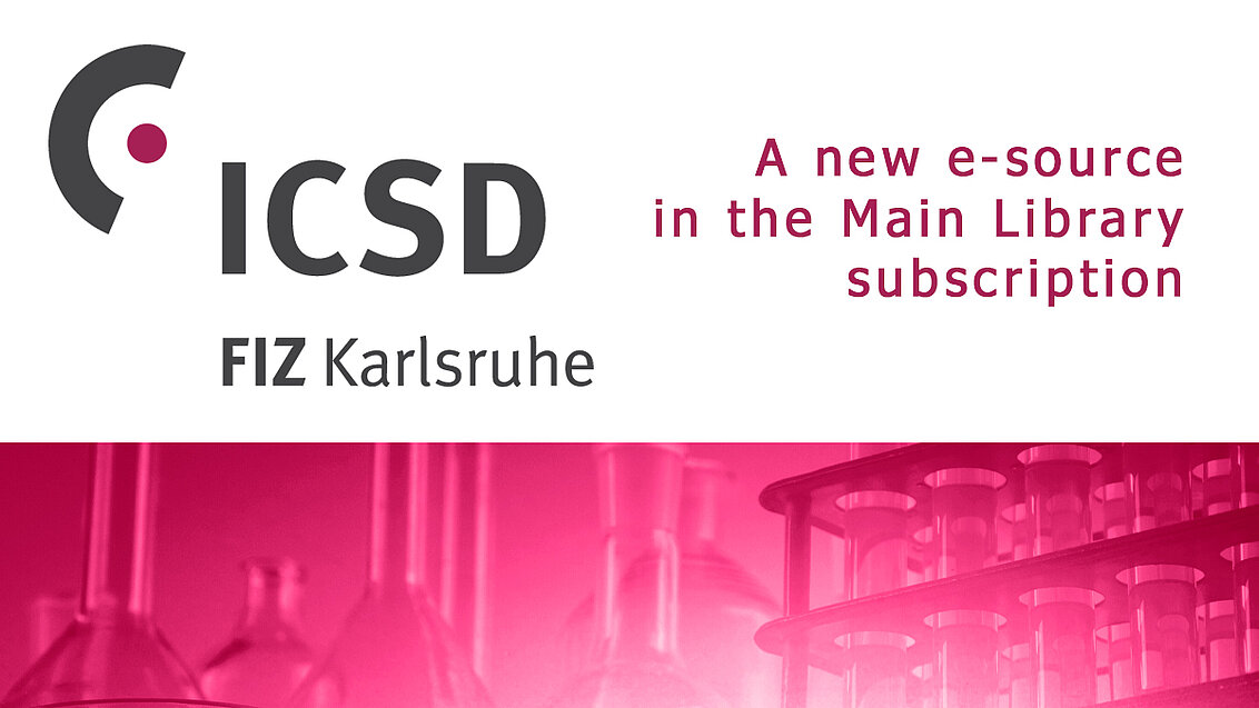On the left the logo of ISCD FIZ Karlsruhe. On the right, the inscription of the new database offered by the AGH Main Library.