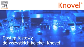 Grafika z napisem: Dostęp testowy do wszystkich kolekcji Knovel, na górze logo firmy Elsevier i bazy Knovel